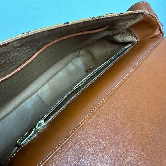 💯Authentic MCM Cognac Flap Flap Shoulder Bag 🍀 - Picture 9 of 17